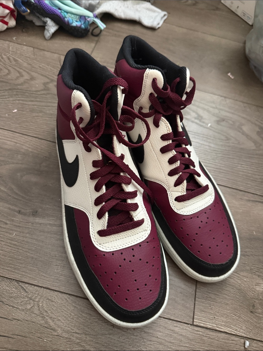 Nike Court Vision Mid sneakers in Burgundy Crush